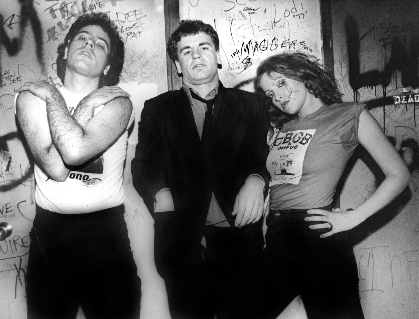 Film director Amos Poe and friends, CBGB's '76. image 0