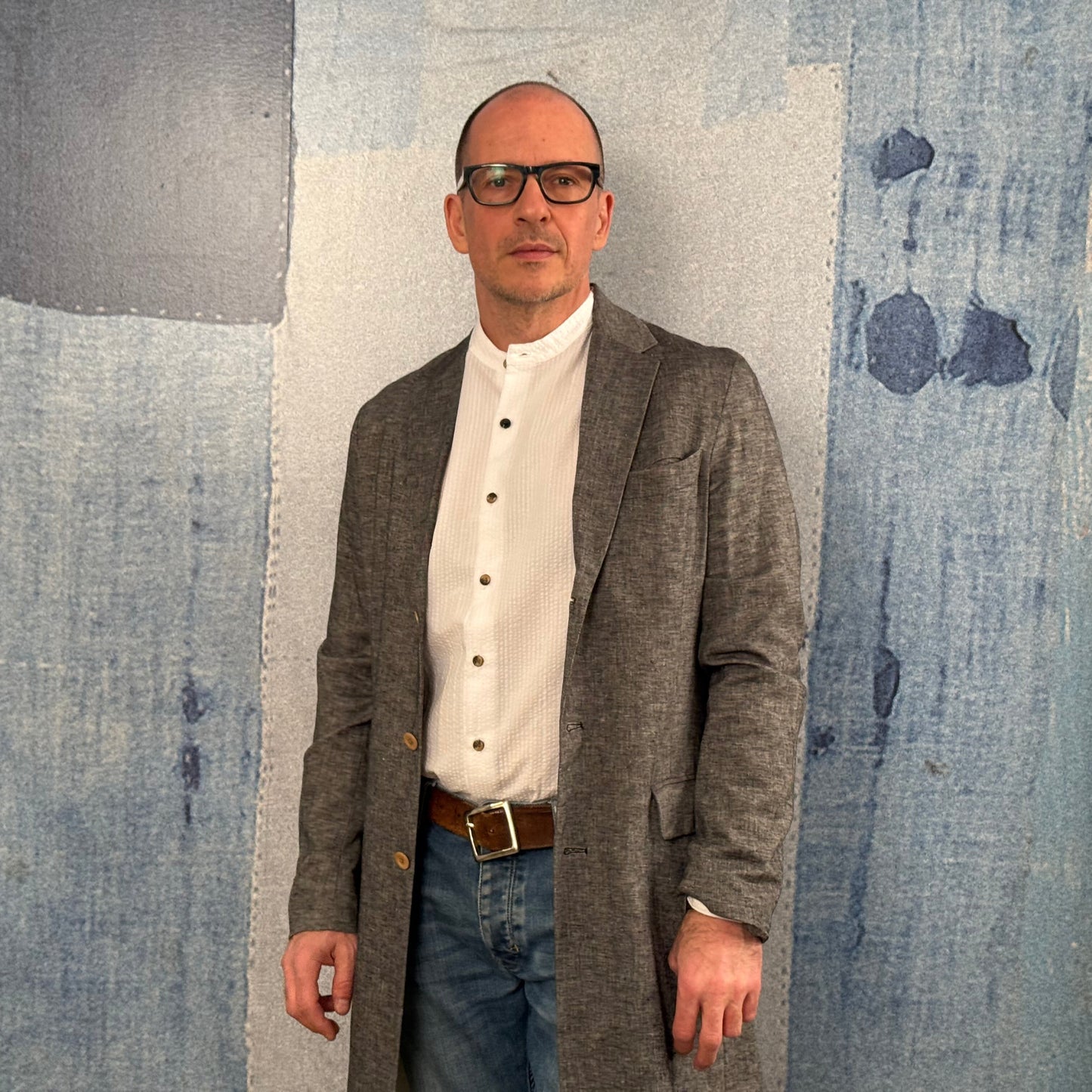 Grey Cotton/Linen Frock Coat.