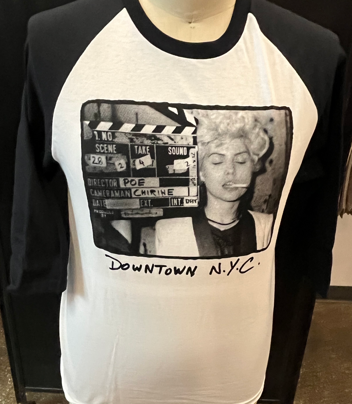 Debbie Harry (Clapperboard) Downtown N.Y.C. Baseball Shirt. image 0