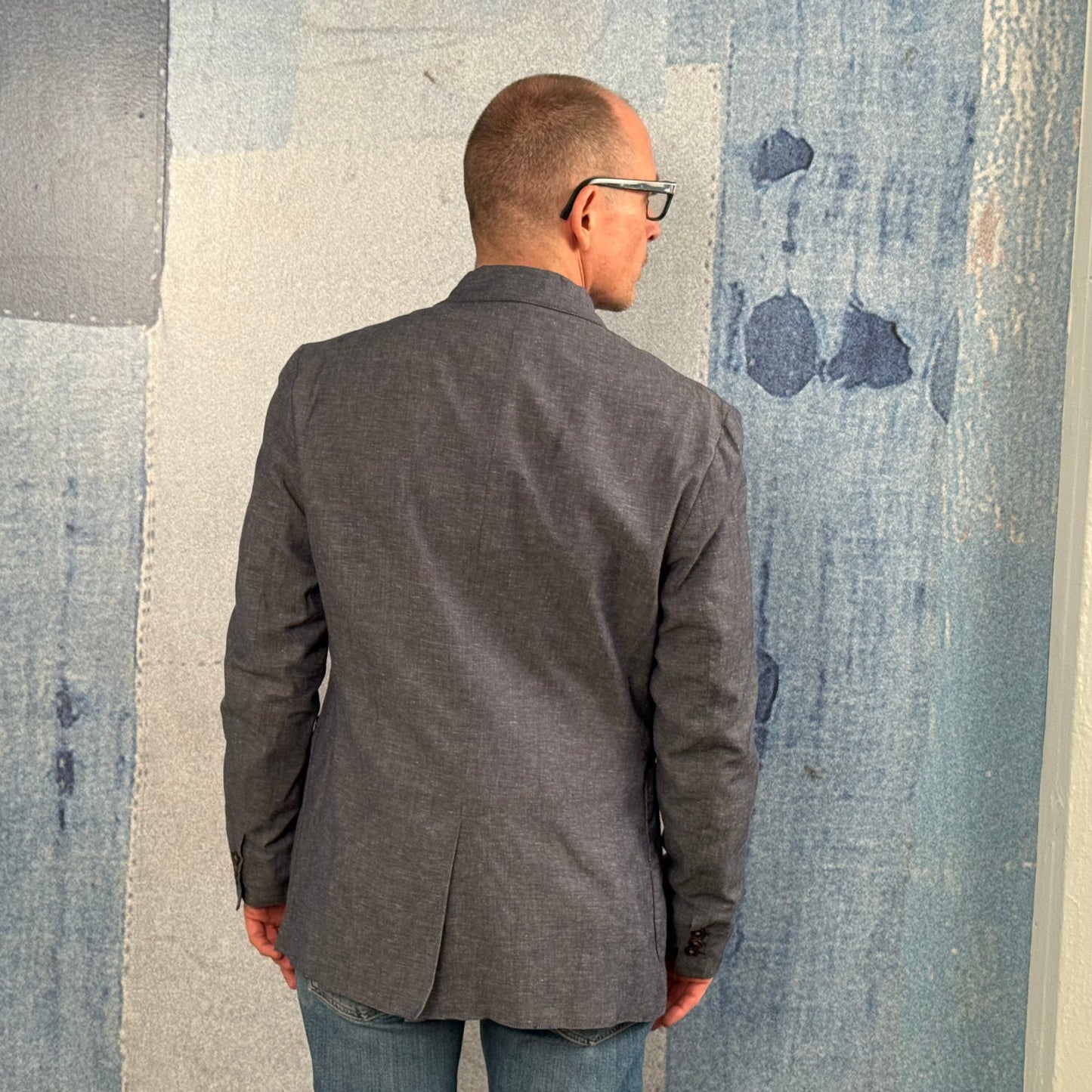 Double Breasted Jacket, Slate Grey.