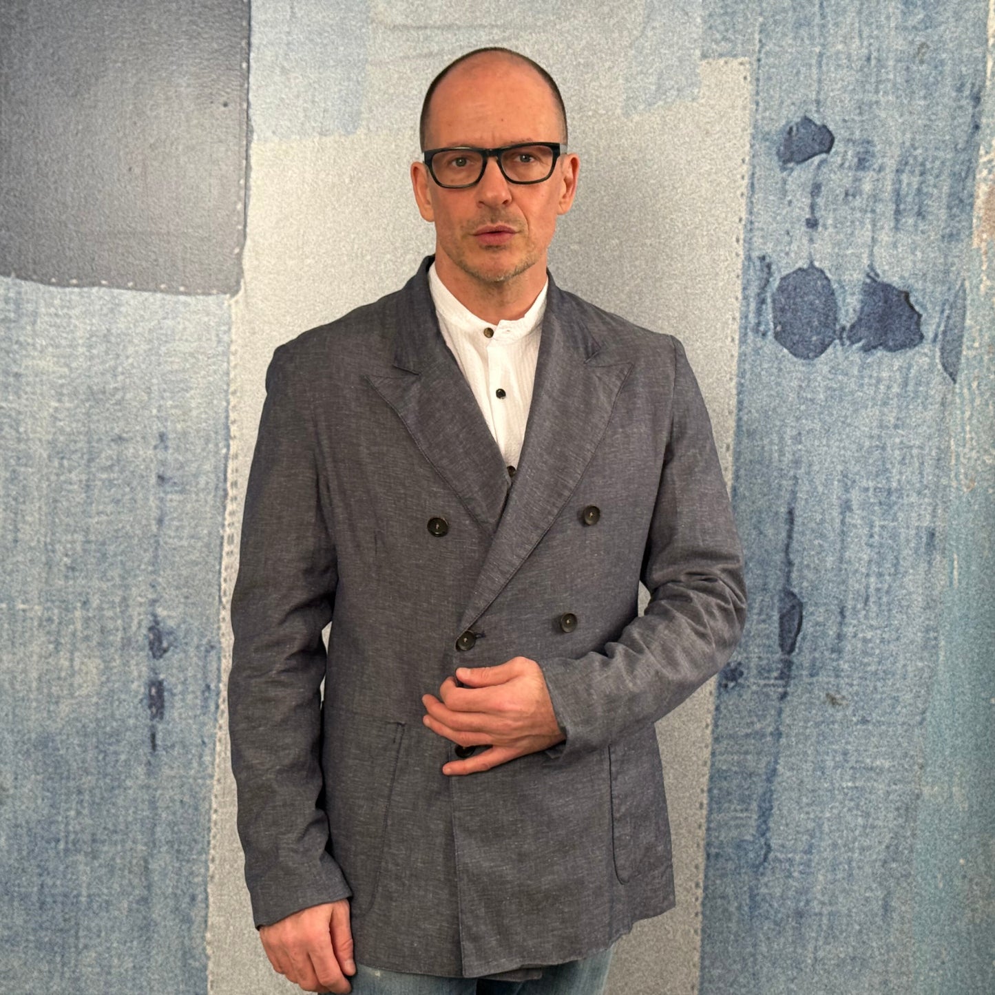 Double Breasted Jacket, Slate Grey.