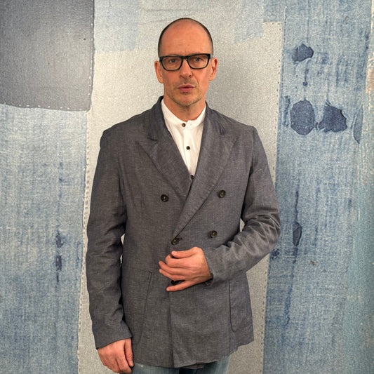 Double Breasted Jacket, Slate Grey.