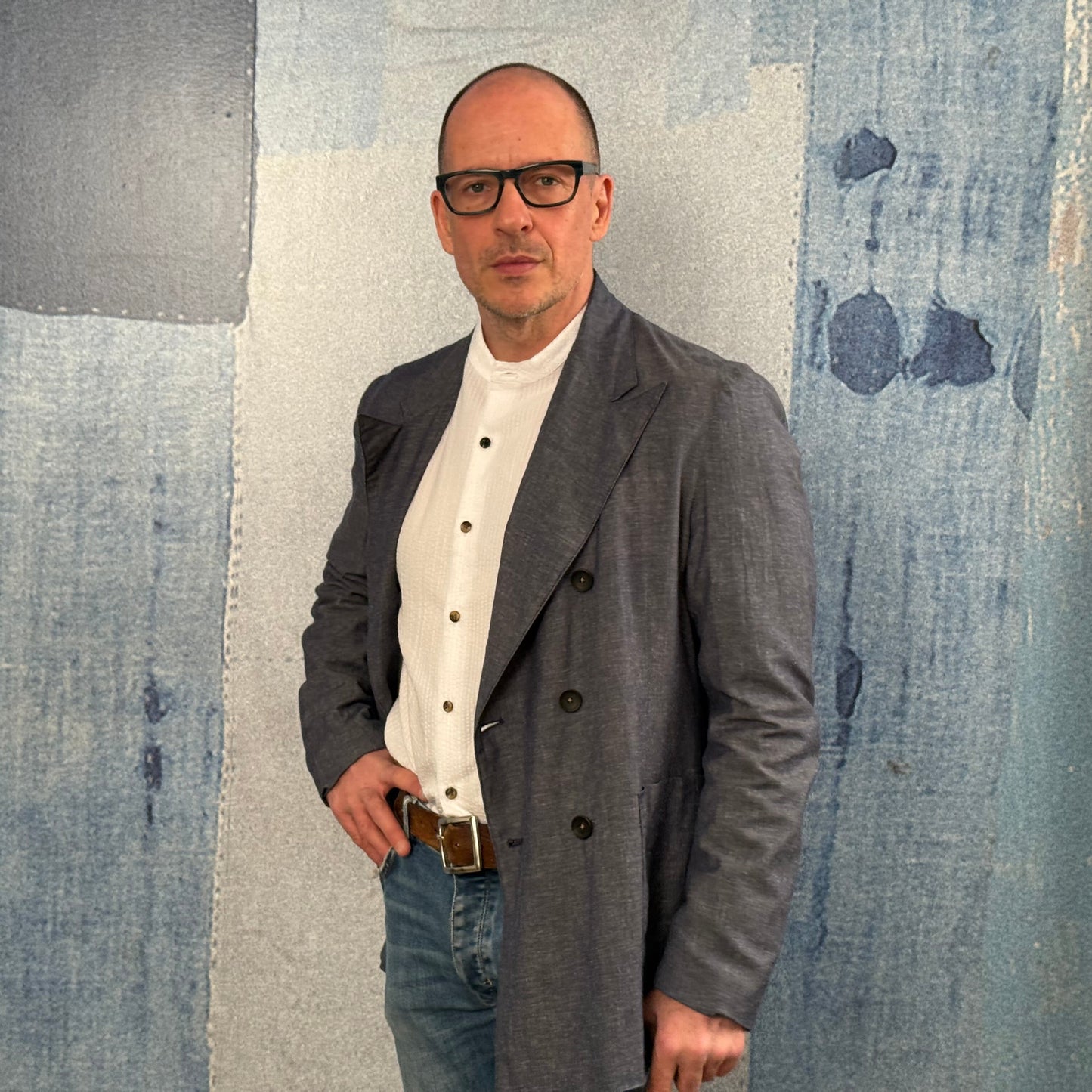 Double Breasted Jacket, Slate Grey.