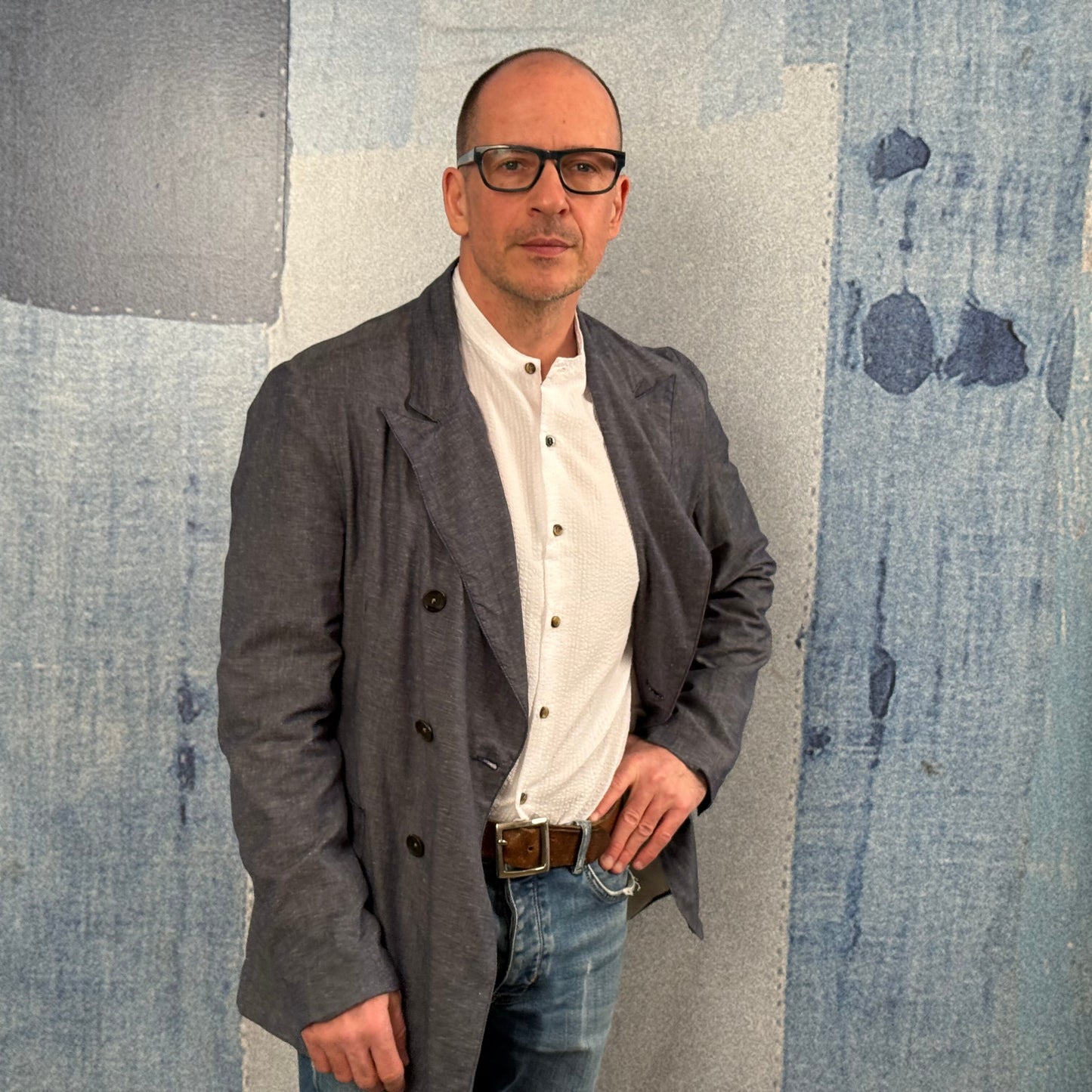 Double Breasted Jacket, Slate Grey.