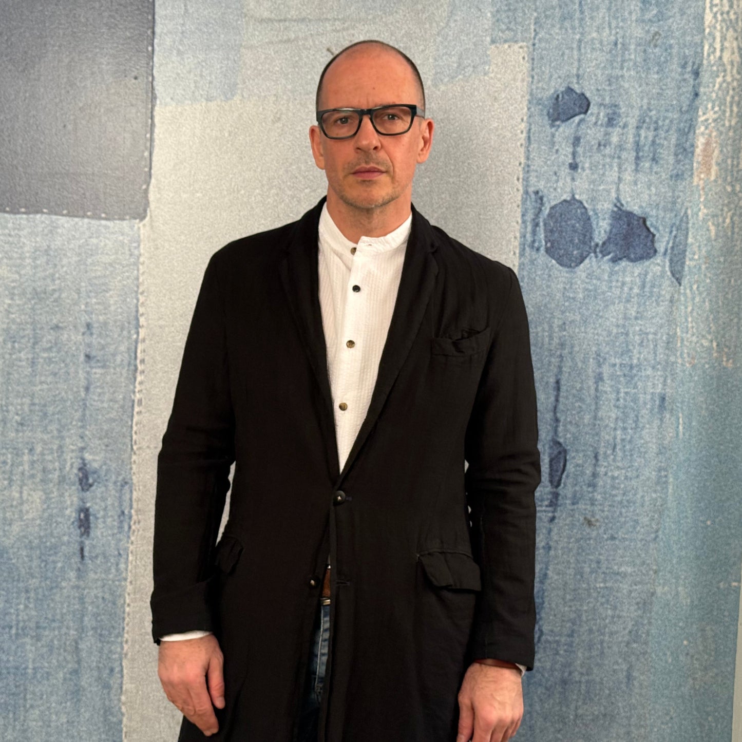 Black Cotton Frock Coat - Garment Dyed.