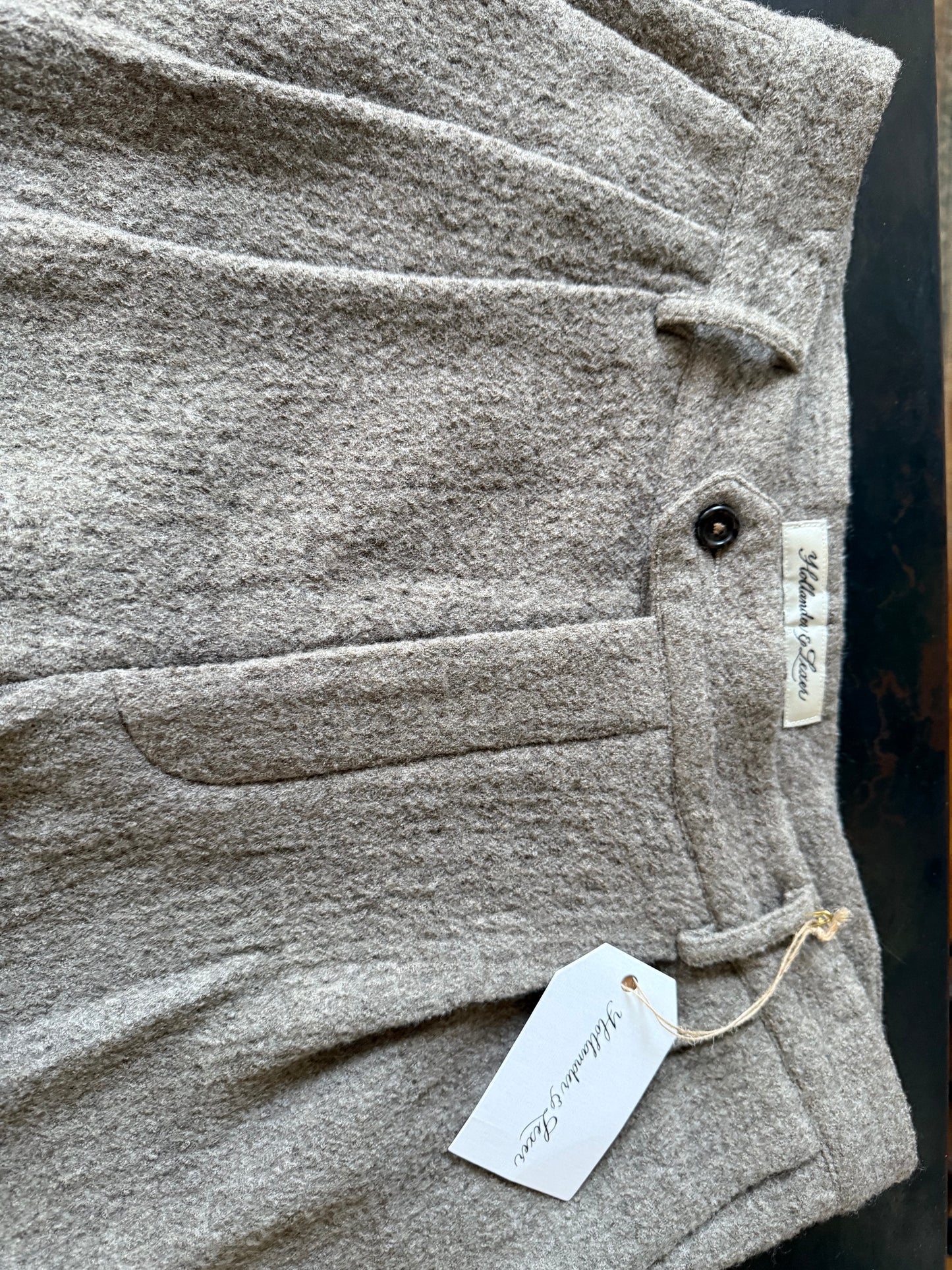 Washed Wool Mocha Pants.