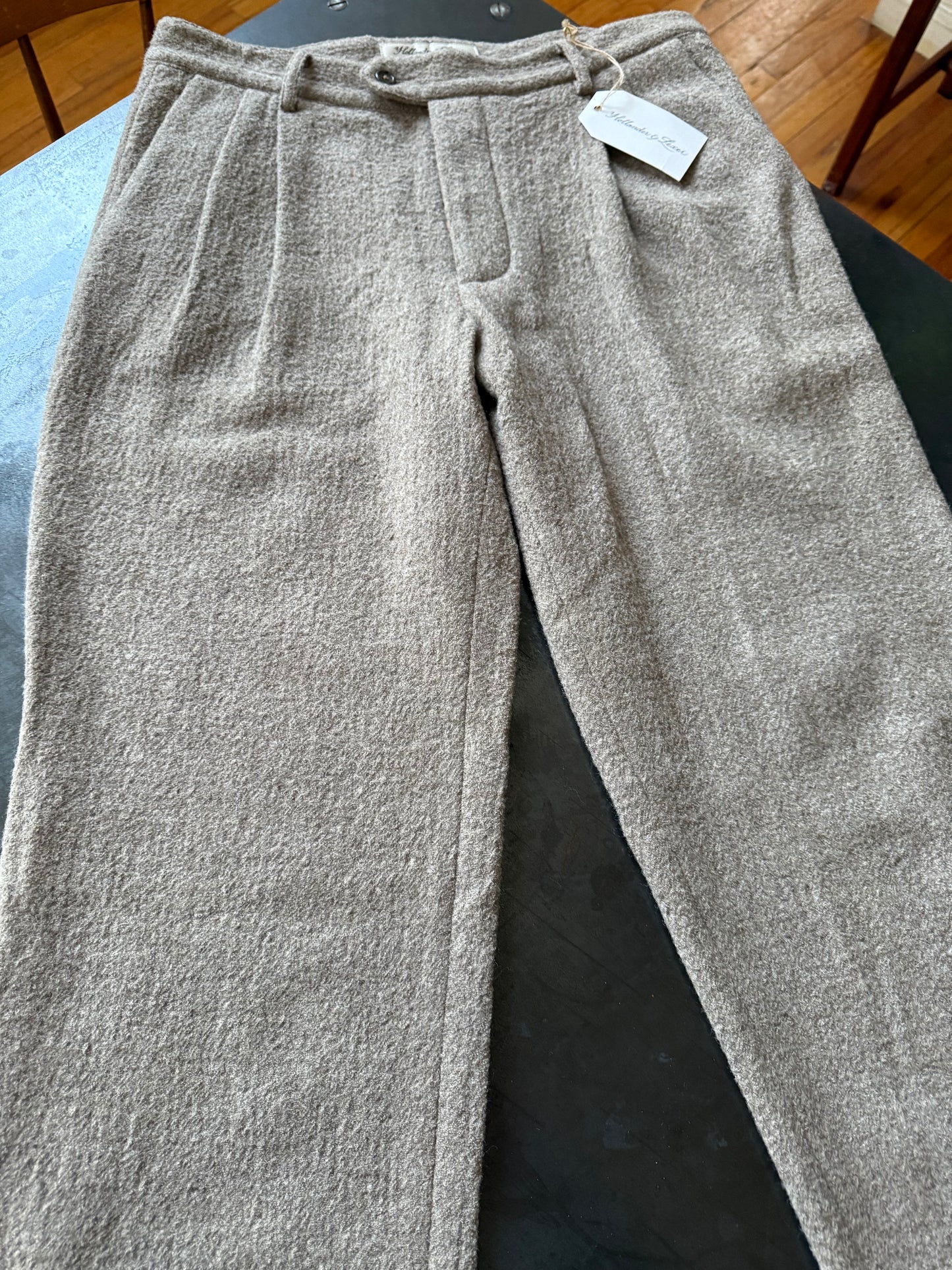 Washed Wool Mocha Pants.
