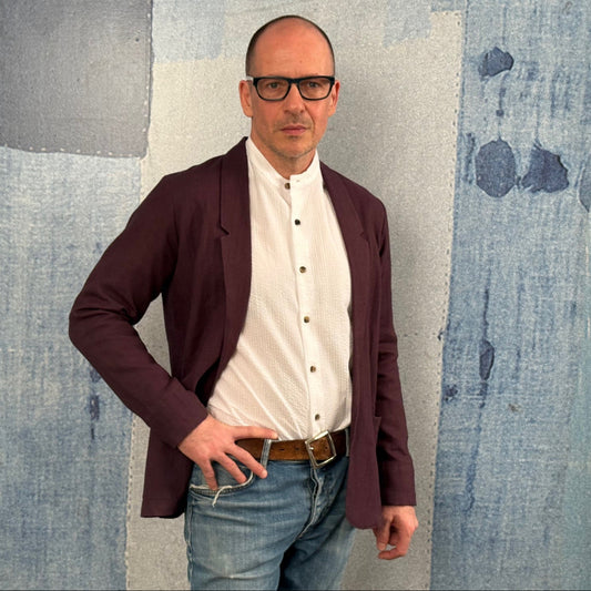 Burgundy Linen Jacket.