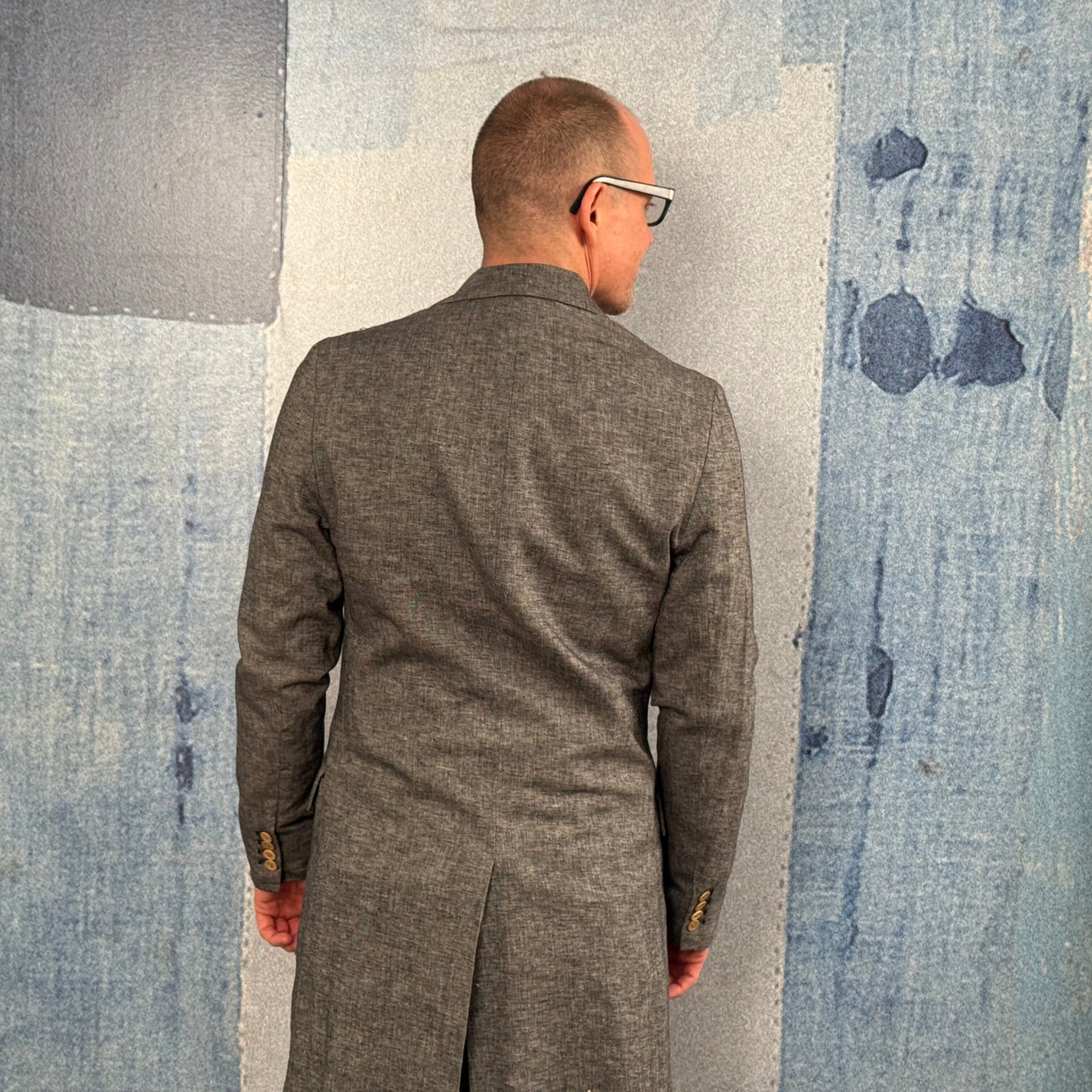 Grey Cotton/Linen Frock Coat.