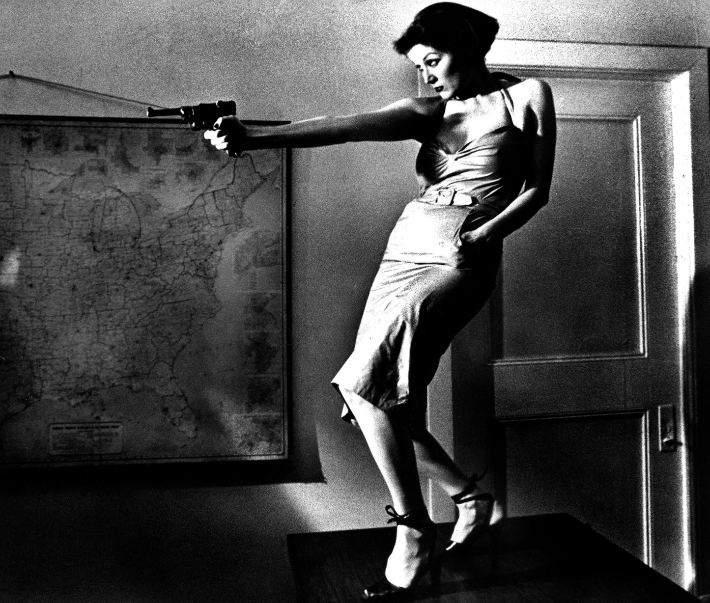 Patti Astor with Gun.