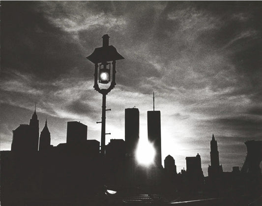 Twin Towers at the World Trade Center photographed from Brooklyn.