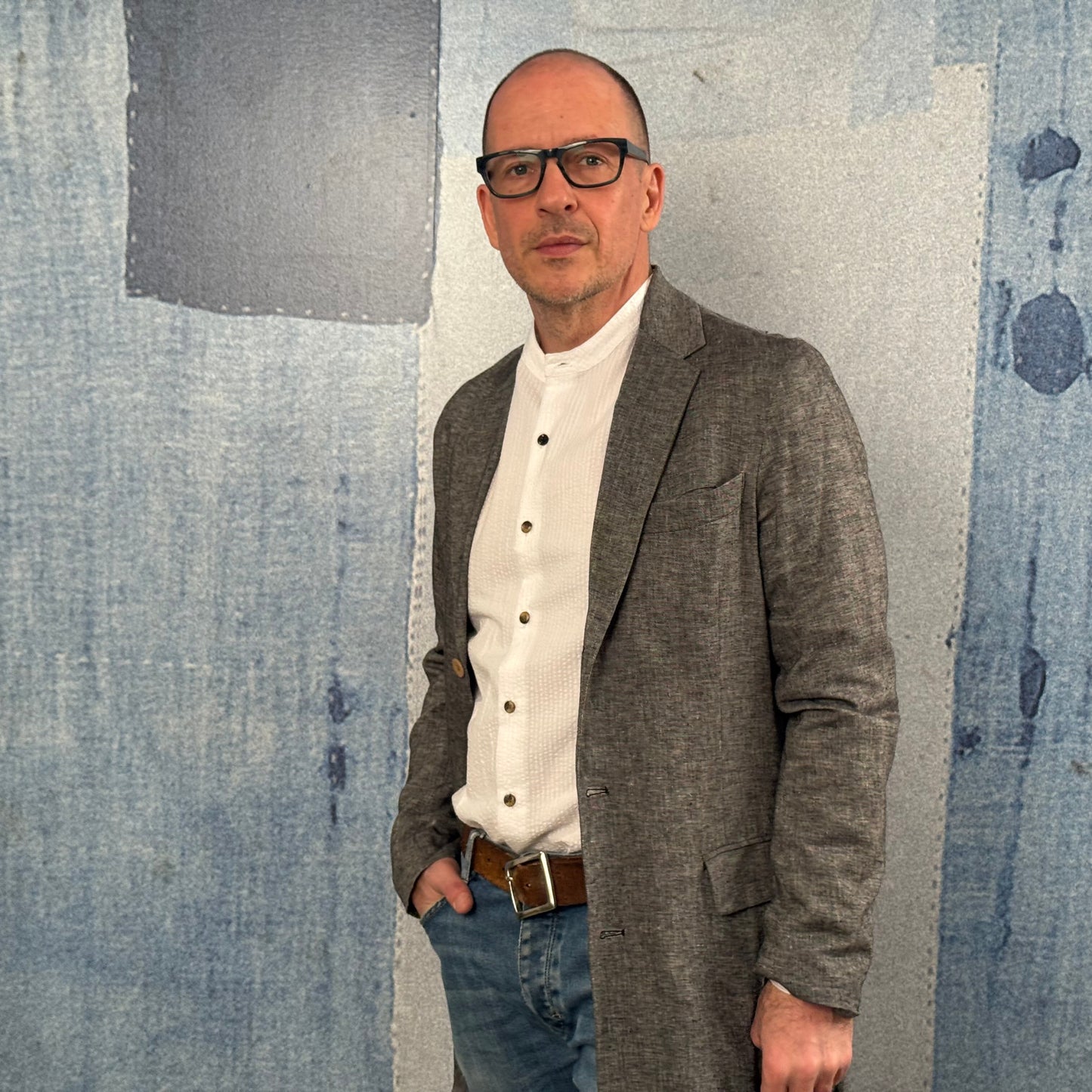 Grey Cotton/Linen Frock Coat.